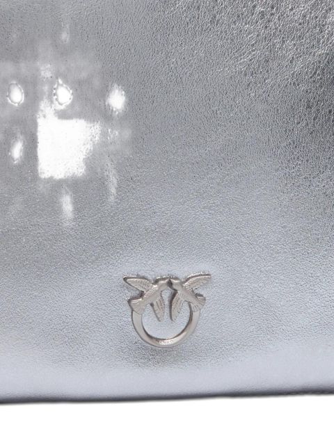 PINKO metallic-leather drawstring shoulder bag - Grey