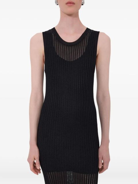 LouLou de Saison Icaria ribbed semi-sheer maxi dress - Black