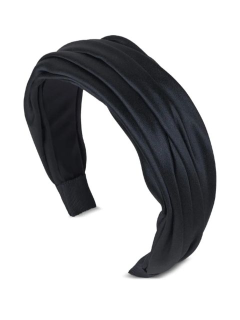 Jennifer Behr pleated silk headband - Black - zdjęcie produktu nr 1