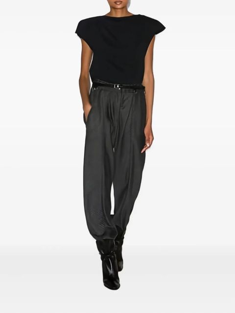 ISABEL MARANT herringbone-pattern elastic-waist trousers - Grey