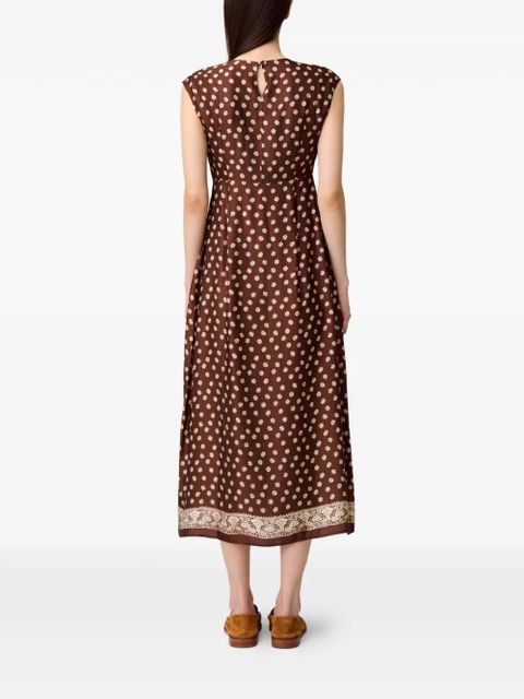 Claudie Pierlot floral-print midi dress - Brown