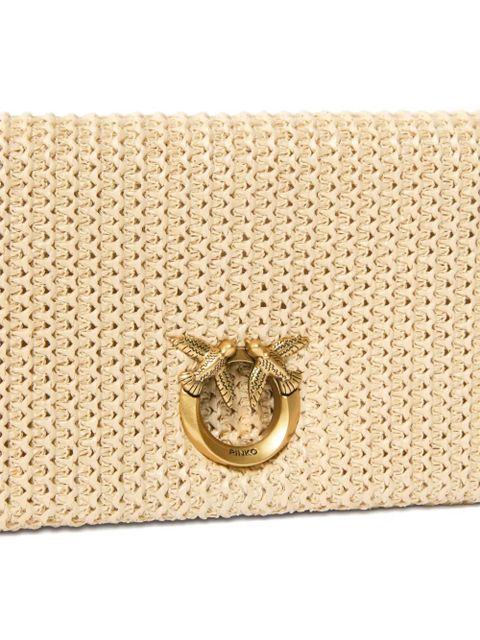 PINKO woven-appliqué crossbody bag - Neutrals