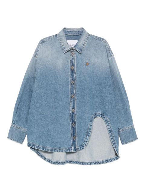 The Attico logo-embroidered denim shirt - Blue - zdjęcie produktu nr 1