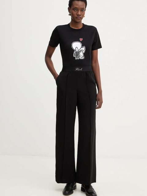 Karl Lagerfeld t-shirt bawełniany IKON damski kolor czarny B1W17038 - zdjęcie produktu nr 2