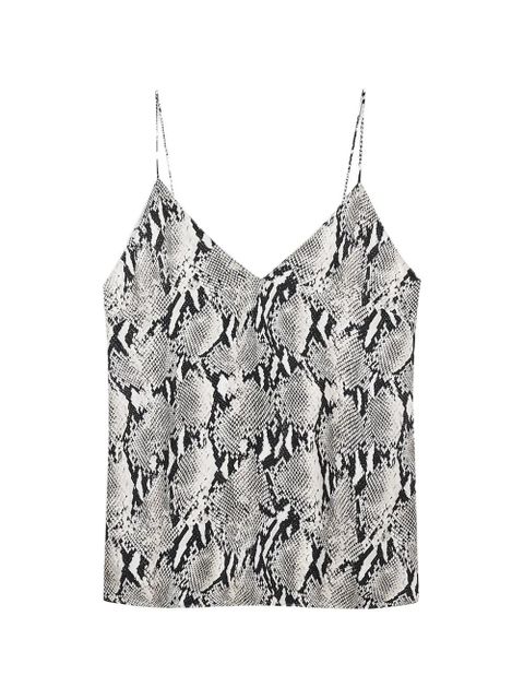 ANINE BING python v-neck top - White - zdjęcie produktu nr 1