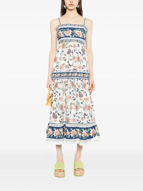 FARM Rio floral tapestry madi dress - Neutrals - zdjęcie produktu nr 2