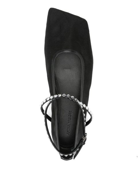 Amina Muaddi Ane mesh ballerina shoes - Black