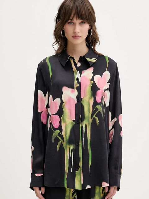 Stine Goya koszula damska kolor czarny regular z kołnierzykiem klasycznym SG-AW25-T091-2263 - zdjęcie produktu nr 1