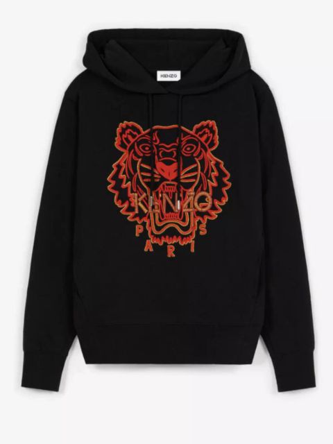 KENZO - Czarna bluza z czerwonym tygrysem