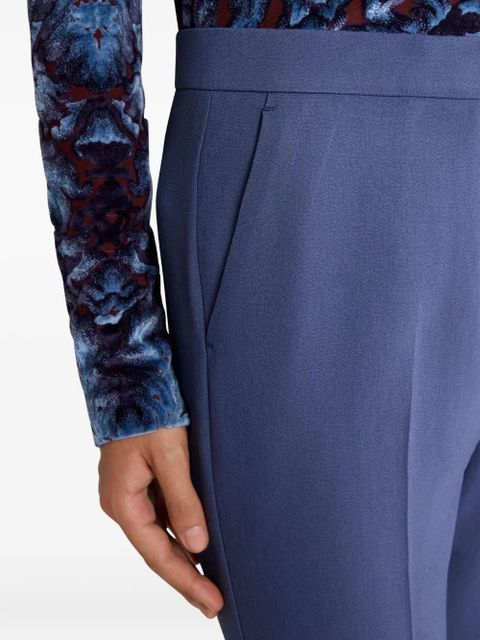ETRO Cady cigarette cuffed trousers - Blue