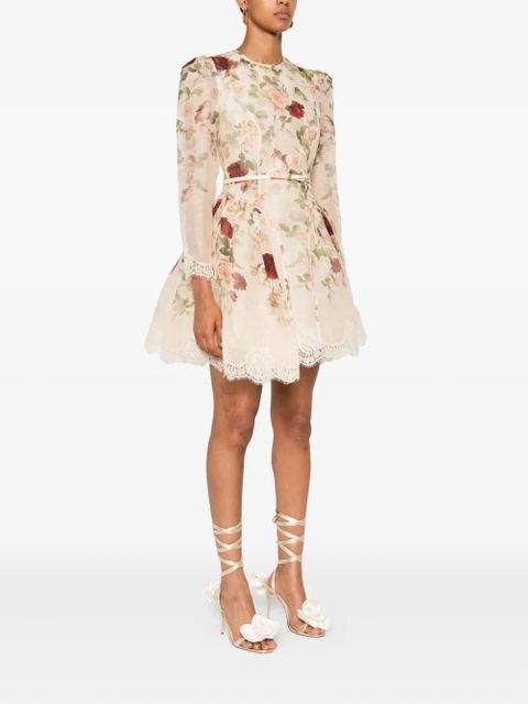 ZIMMERMANN Story floral lace-trimmed mini dress - Neutrals - zdjęcie produktu nr 2