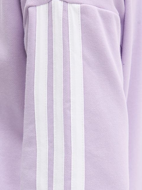 adidas bluza Essentials damska kolor fioletowy z kapturem z aplikacją JY3135