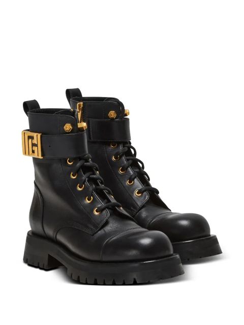 Balmain Romy lace-up leather boots - Black - zdjęcie produktu nr 2