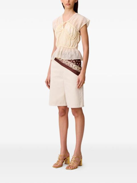 Claudie Pierlot tie-detail gathered blouse - Neutrals