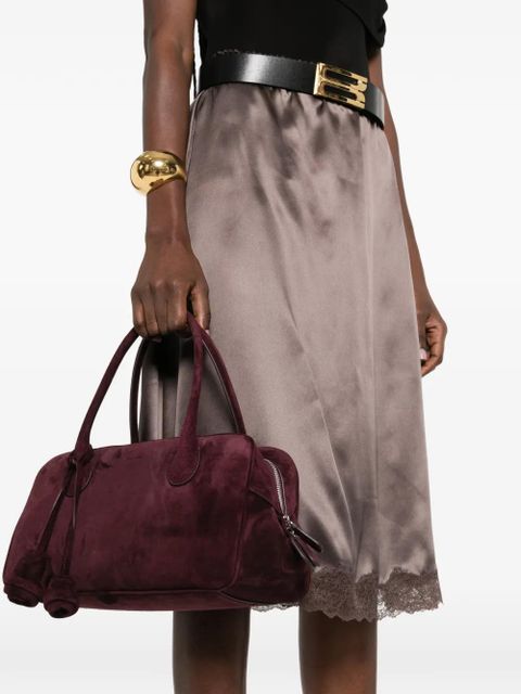 Magda Butrym Brigitte flower-charm suede tote bag - Purple - zdjęcie produktu nr 2