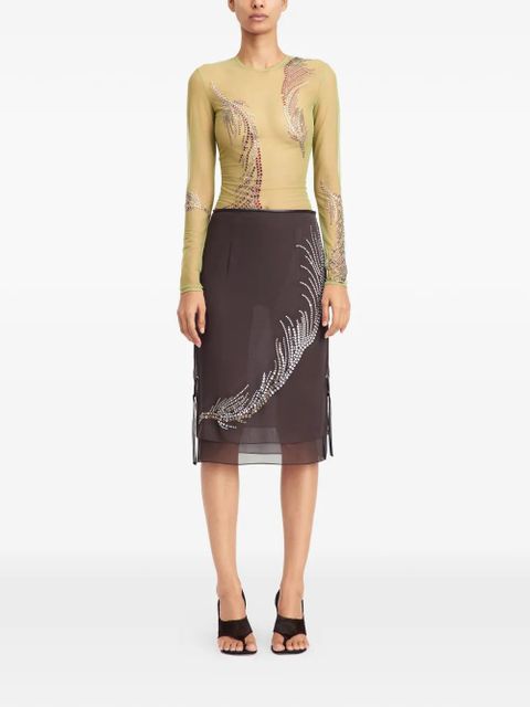 16Arlington Darwin mesh embellished top - Brown - zdjęcie produktu nr 2