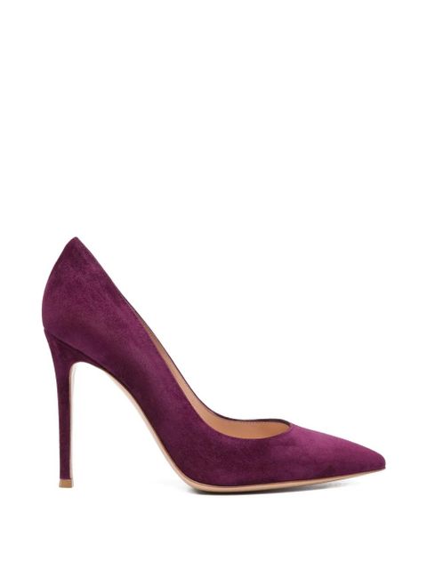 Gianvito Rossi pointed-toe suede pumps - Purple - zdjęcie produktu nr 1