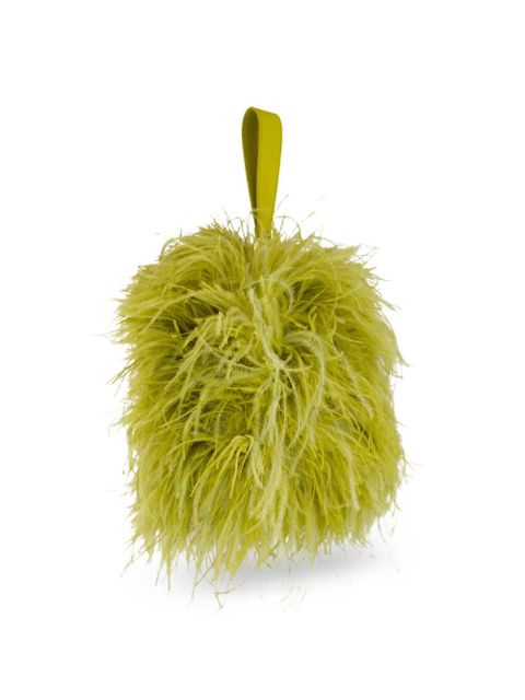 Ferragamo mini Double Gancini ostrich-feather clutch bag - Green - zdjęcie produktu nr 2