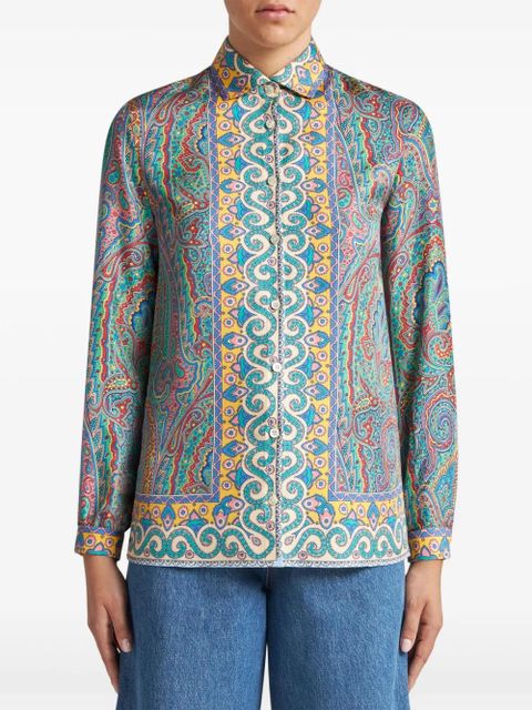 ETRO paisley-print silk shirt - Green - zdjęcie produktu nr 2
