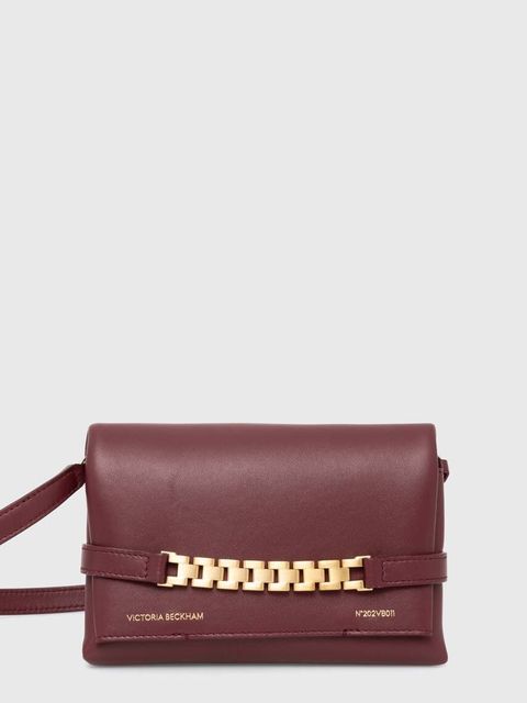 Victoria Beckham torebka skórzana kolor bordowy B423AAC005135B