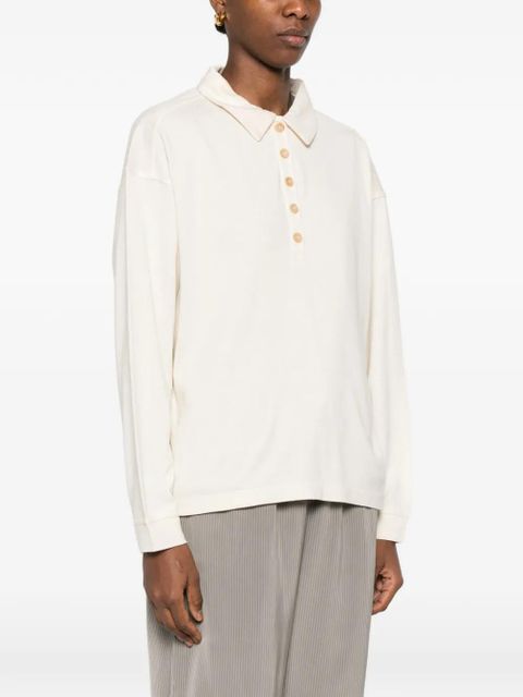 KHAITE Faithful polo top - Neutrals