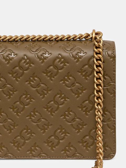 Pinko torebka skórzana kolor zielony 100941 A1YB