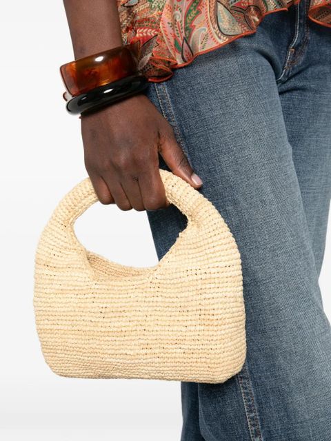 Manebi Halfmoon raffia tote bag - Neutrals - zdjęcie produktu nr 2