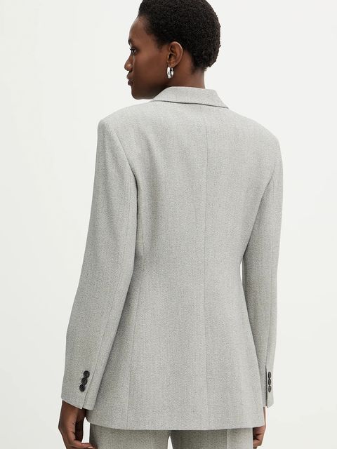 BOSS marynarka z dodatkiem wełny Jakara kolor szary jednorzędowa gładka 50554946