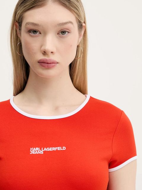 Karl Lagerfeld Jeans sukienka kolor pomarańczowy mini dopasowana A2W13051 - zdjęcie produktu nr 2
