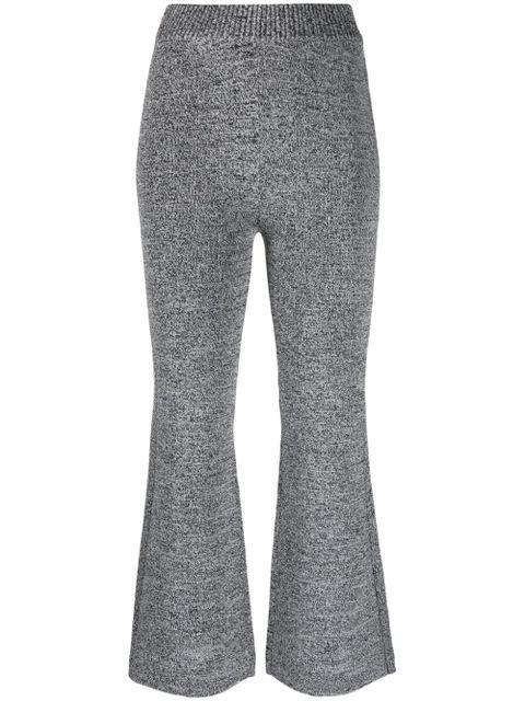 GANNI mélange cropped flared trousers - Black - zdjęcie produktu nr 1
