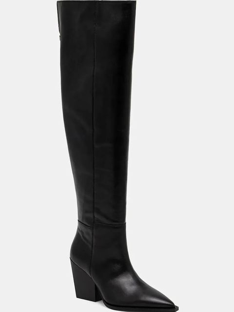 AllSaints kozaki skórzane Reina Zip Boot damskie kolor czarny na słupku W024FD - zdjęcie produktu nr 1