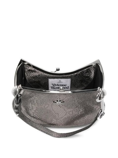 Vivienne Westwood python-embossed leather shoulder bag - Silver