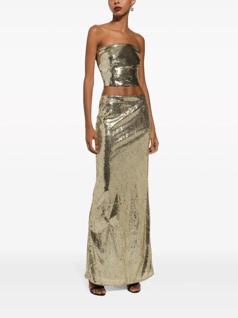 Dolce & Gabbana sequinned mermaid maxi skirt - Gold