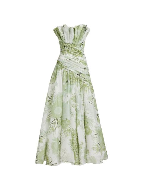 Aje Reflector Gown floral-print maxi cotton dress - White - zdjęcie produktu nr 1