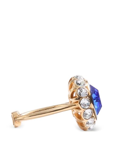 Valentino Garavani Vlogo Signature ring in metal, enamel and crystals - Gold