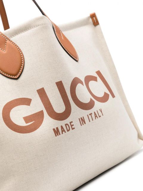 Gucci medium Gucci-print tote bag - Neutrals