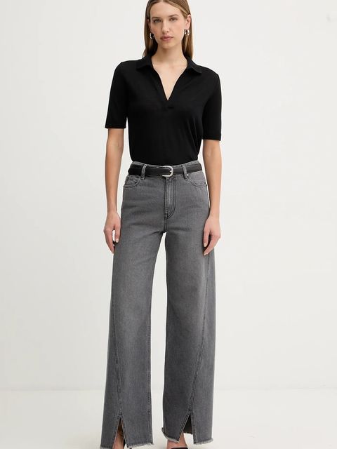 Simona Corsellini polo wełniane damski kolor czarny A25CPMGE0501