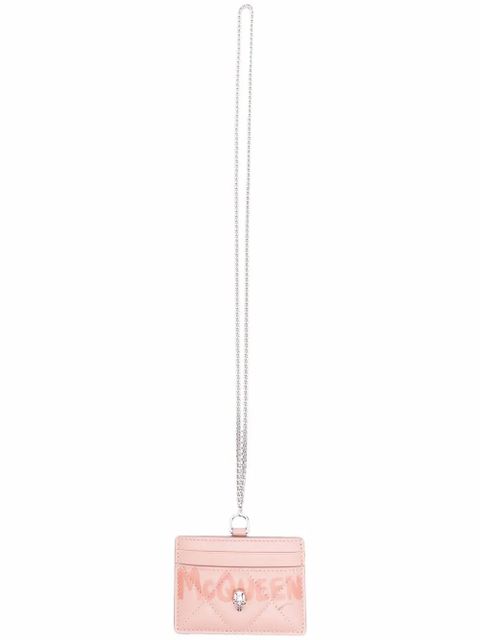 Alexander McQueen logo-print wallet necklace - Pink - zdjęcie produktu nr 1