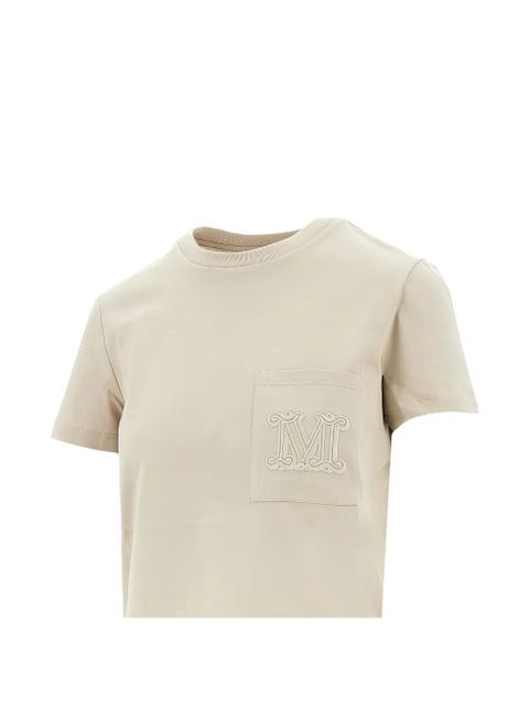 Max Mara pocket embroidered T-shirt - Neutrals - zdjęcie produktu nr 2