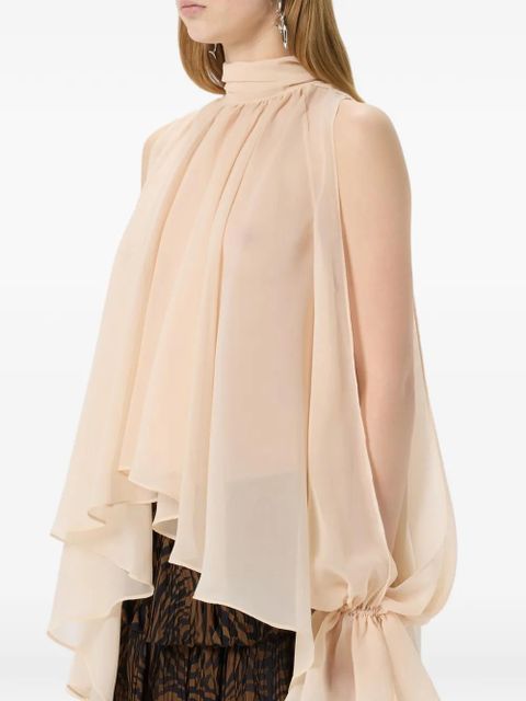 Blumarine asymmetric chiffon blouse - Neutrals