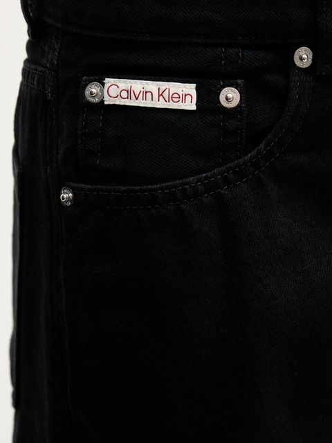 Calvin Klein Jeans spódnica jeansowa kolor czarny mini rozkloszowana LV047D777G