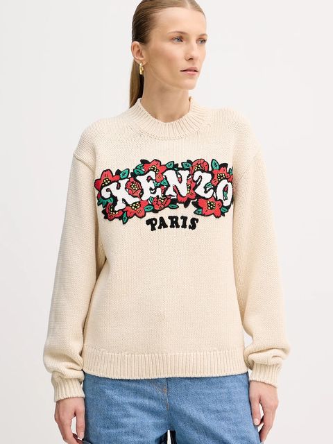 Kenzo sweter wełniany x Verdy damski kolor beżowy ciepły FF52PU4913CX.02 - zdjęcie produktu nr 1