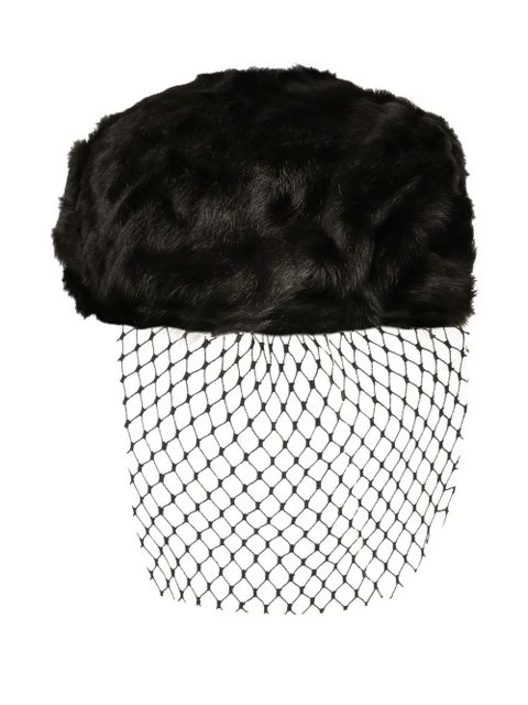 Dolce & Gabbana flat cap with veil - Black - zdjęcie produktu nr 1