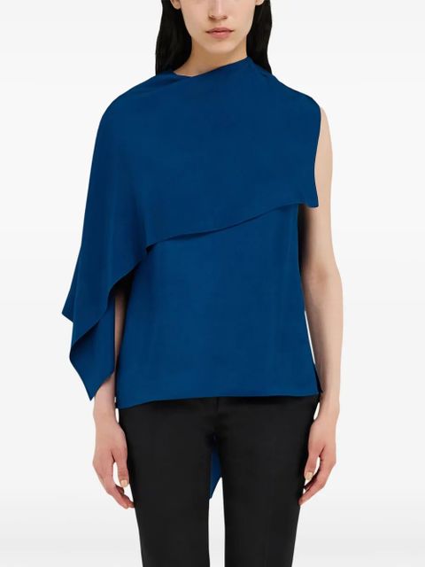 Ferragamo cape-design blouse - Blue