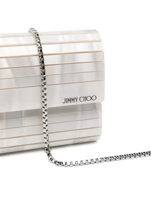 Jimmy Choo ribbed clutch bag - White