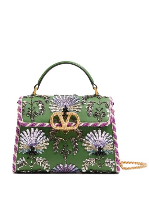 Valentino Garavani mini Vsling embroidered jewel-logo handbag - Green - zdjęcie produktu nr 1