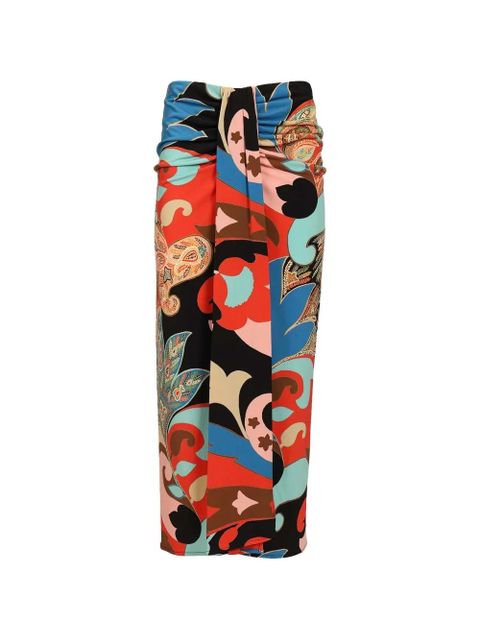 ETRO paisley-print gathered asymmetric maxi skirt - zdjęcie produktu nr 1