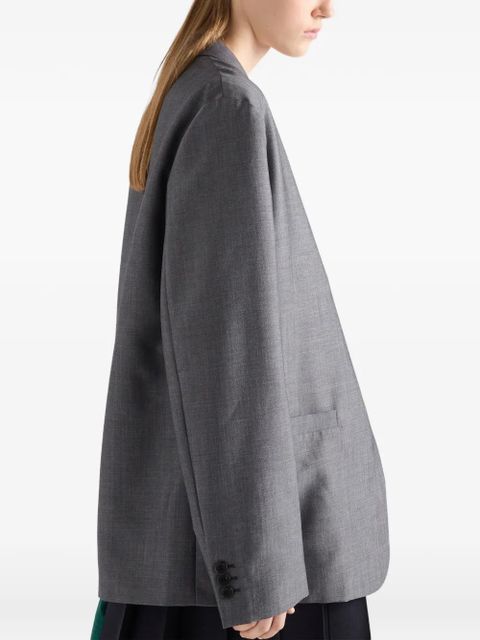 Prada single-breasted kid-mohair jacket - Grey