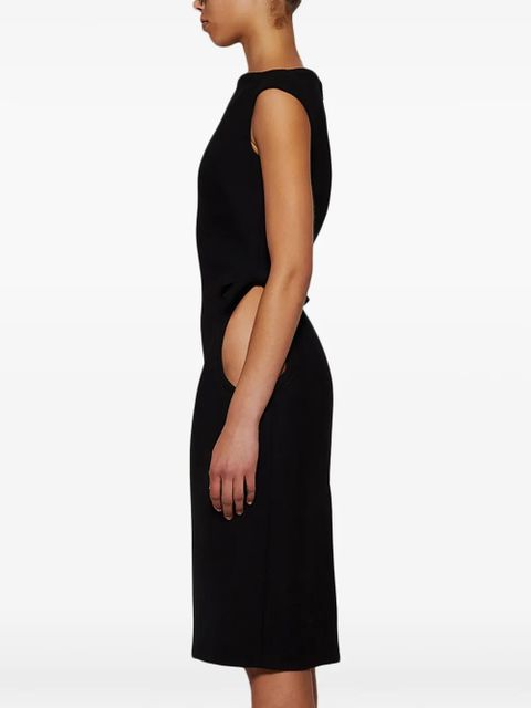 Miu Miu boat-neck wool midi dress - Black