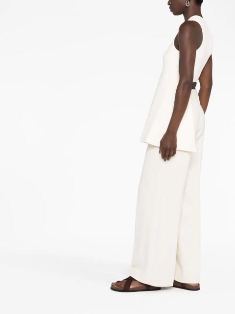 Jil Sander cropped-detail sleeveless blouse - Neutrals